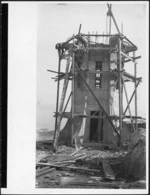 View of Baring Head Lighthouse under construction