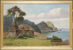 Hollobon, Jesse, 1860-1945? :[Barney Riley's whare, Kaikoura ca 1900]