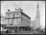 Montague's Corner, Colombo and Gloucester Streets, Christchurch looking towards Cathedral Square