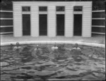 Men bathing in a pool at Hanmer Springs