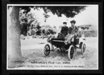 Mrs E B Newton at the wheel of Ashburton's first car