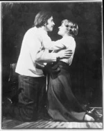 Stephen Tozer and Catherine Wilkin in a scene from the Downstage Theatre production of "The two tigers", photographed by Terence Taylor