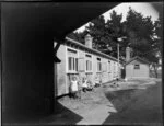 Outdoor scene with children, Saint Saviour's Orphanage, Christchurch