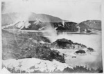 View of White Terrace and lake, Rotomahana