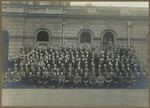 Members of the legal professions with Sir Robert Stout outside the High Court, Wellington