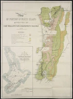 Map of portion of North Island affected by The Wellington and Manawatu Railway
