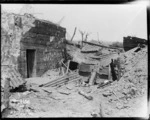 German 77mm gun emplacement destroyed during the Battle of Messines, Belgium, during World War 1
