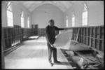 Reverend Stuart Robertson inside Ngaio Union Church, Wellington - Photograph taken by Alan Stevenson