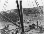 Deck of a ferry, Whangaparapara, Great Barrier Island