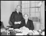 Minister of Finance Jack Watts, and Secretary to the Treasury, Edwin Greensmith - Photograph taken by Edward Percival Christensen