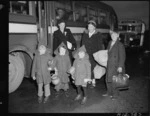 Three immigrant children arriving at Pahiatua - Photograph taken by W Walker