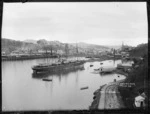 Steam ship Wakatipu moored at Port Chalmers by the site of the new dock