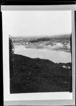 View of Whanganui and river from Durie Hill looking towards coast and Castlecliff