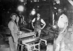 Men working inside Enoch Tonks' brick factory, 79 Webb Street, Wellington
