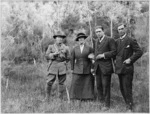 Captain Chaplain Mullineux, Mrs C Gray, Ernest Henry Shackleton and Harold S Hislop