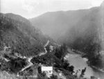 Overlooking Lyell River, the school house, and the Lyell-Nelson Road