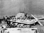 Members of the New Zealand 5th Brigade attempting to float a Sherman DD tank over the Po River, Italy