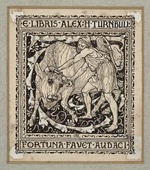 Crane, Walter 1845-1915 :[Bookplate of] Alex H Turnbull [1891] E Libris. Alex H Turnbull; Fortuna Favet Audaci