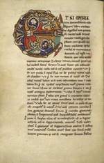 Decorated initial "E", and text