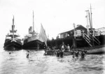 Days Bay wharf, ships and swimmers