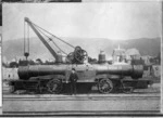 Double Fairlie locomotive under construction, at Pipitea Station, Thorndon Quay, Wellington