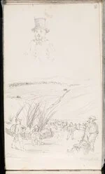 Hodgkins, William Mathew, 1833-1898 :[Off to the diggings, Otago. ca 1865]