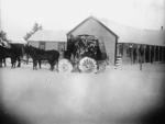 Waiouru-Tokaanu mail coach leaving Waiouru in the snow