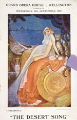 Grand Opera House Wellington :"The desert song" commencing Wednesday, 18th September, 1929. [Programme cover]. 1929.