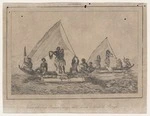 [Postels, Aleksandr], 1801-1871 :Veduta dell'Isola Punipet e danza delle donne a bordo le piroghe. [1826-1829. 1838-1843].