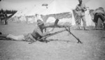 Soldier with bren gun at Waiouru Army Training Camp