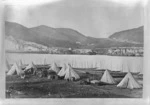 Maori camp on the banks of the Whanganui River