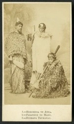 Heath, Vernon (England) fl 1819-1895 :Portrait of Horomona Te Atua, Paratene Te Manu and Reihana Te Taukawau