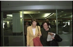 Newly elected Prime Minister Helen Clark, and Auckland Central Labour MP Judith Tizard, arriving at Wellington Airport - Photograph taken by John Nicholson