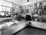 Interior of Sharman & Sons butcher shop in Christchurch