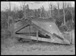 Snow plough on railway track at Raurimu, 1917