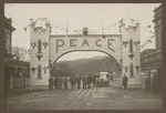 Arch celebrating peace, Jackson Street, Petone