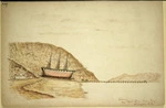 Artist unknown :Soukar on Patent Slip. Evens Bay, Wellington, N. Z. [1874 or 1888 or 1896]