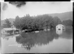 Waikato River in flood, at Ngaruawahia, ca 1910