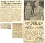 [Selection of four newsclippings about Tonga and Tongans. 1953-1955]