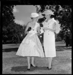 Miss Judy Young and Mrs W M Preston at Trentham race course, Upper Hutt