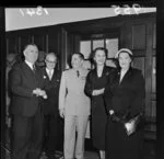 Prime Minister Sidney Holland, French Minister M N Henry, General Augustin Guillaume, Madame Henry and Mrs Florence Holland