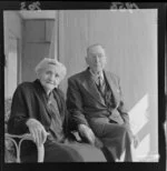 Mrs A Hancox and Mr H J Parker, two of the oldest former pupils of Hutt Central School, Lower Hutt