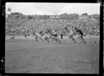 Start of a 100-yard race, 1950 British Empire Games, Eden Park, Auckland