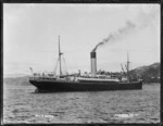Aldersley, David James 1862-1928 : Photograph of the ship Arawa in Wellington Harbour