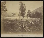 Mr William Newcombe and family on the shores of Lake Guyon