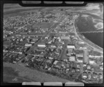 Hokitika, West Coast Region, showing housing, a bridge, Cass Square and the Hokitika River