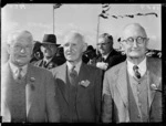 Five men at a reunion of Mount Cook School