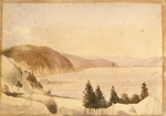 Fox, William 1812-1893 :[View from Wadestown past Kaiwharawhara to the Hutt Valley. ca 1843]