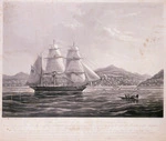 Huggins, William John, 1781-1845 :The "John Williams"... entering the Bay of Huahine, one of the Society Islands... Engraved by E Duncan, painted by W J Huggins from a sketch... by Capt R J Elliott London [184-]