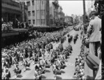 Funeral procession for Peter Fraser, Willis Street, Wellington